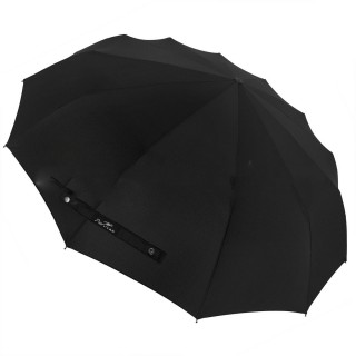 Зонт мужской Popular 2600-NM 12 спиц чёрный, полный автомат, прямая ручка пластик